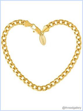 5mm Cuban Link Chain Bracelet 24k Gold Plated Diamond Cut Men Women